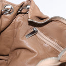 CHANEL COCO Mark Chain Shoulder Bag Lamb Skin Beige Silver CC Auth 154764-20