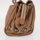 CHANEL COCO Mark Chain Shoulder Bag Lamb Skin Beige Silver CC Auth 154764-5