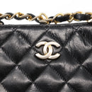 CHANEL Matelasse Chain Shoulder Bag Patent leather Black Gold CC Auth 154765-16