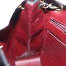 CHANEL Matelasse Chain Shoulder Bag Patent leather Black Gold CC Auth 154765-21