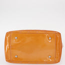 CHANEL Matelasse COCO Mark Chain Bag Patent Leather Orange Silver CC Auth 154766-6