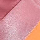 CHANEL Matelasse COCO Mark Chain Bag Patent Leather Orange Silver CC Auth 154766-10