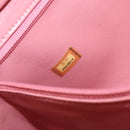 CHANEL Matelasse COCO Mark Chain Bag Patent Leather Orange Silver CC Auth 154766-11