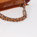 CHANEL Matelasse COCO Mark Chain Bag Patent Leather Orange Silver CC Auth 154766-8