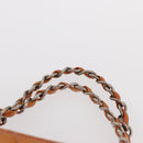 CHANEL Matelasse COCO Mark Chain Bag Patent Leather Orange Silver CC Auth 154766-9