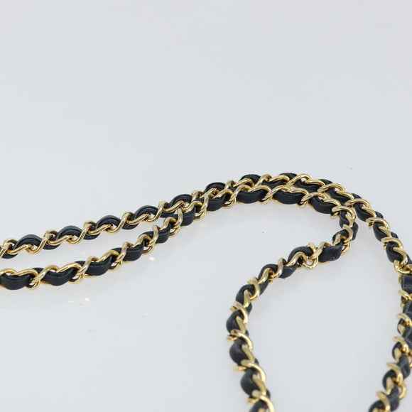 CHANEL Bicolore Chain Shoulder Bag Lamb Skin Red Gold CC Auth 154767