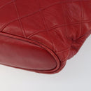 CHANEL Bicolore Chain Shoulder Bag Lamb Skin Red Gold CC Auth 154767-12