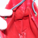 CHANEL Bicolore Chain Shoulder Bag Lamb Skin Red Gold CC Auth 154767-20