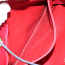 CHANEL Bicolore Chain Shoulder Bag Lamb Skin Red Gold CC Auth 154767-23