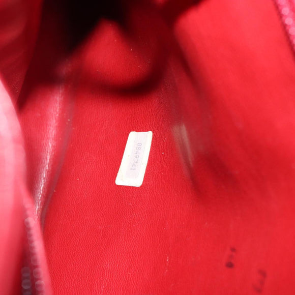 CHANEL Bicolore Chain Shoulder Bag Lamb Skin Red Gold CC Auth 154767