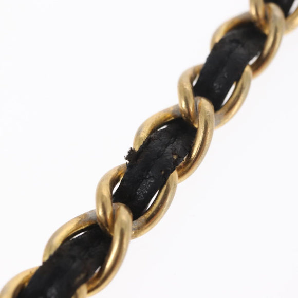 CHANEL COCO Mark Chain Shoulder Bag Enamel Black Gold CC Auth 154768