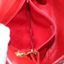 CHANEL Matelasse Camellia Chain Shoulder Bag Lamb Skin Red Gold CC Auth 154769-11