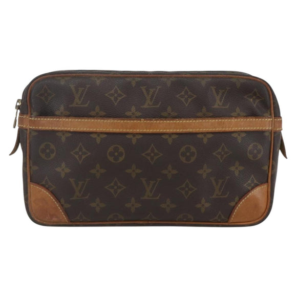 LOUIS VUITTON Monogram Compiegne 28 Clutch Bag M51845 LV Auth 154778
