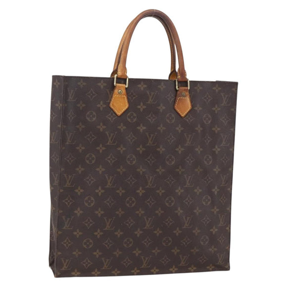 LOUIS VUITTON Monogram Sac Plat Hand Bag M51140 LV Auth 154801