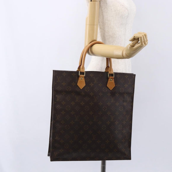 LOUIS VUITTON Monogram Sac Plat Hand Bag M51140 LV Auth 154802