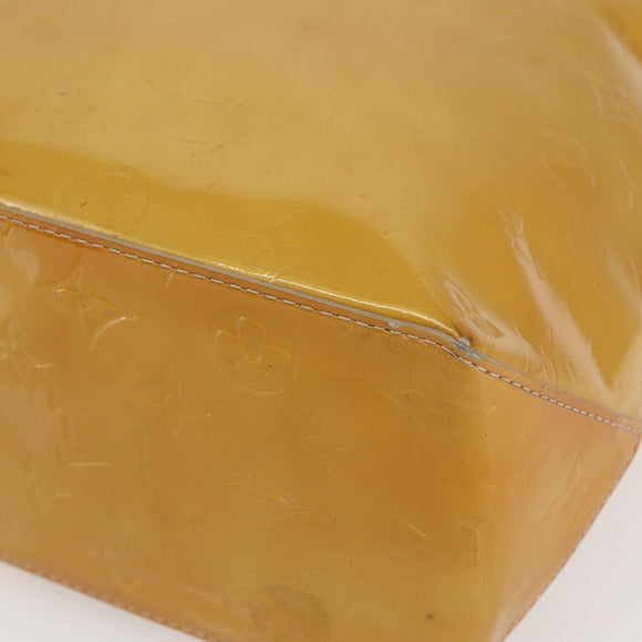 LOUIS VUITTON Monogram Vernis Reade MM Hand Bag Beige M91141 LV Auth 154837