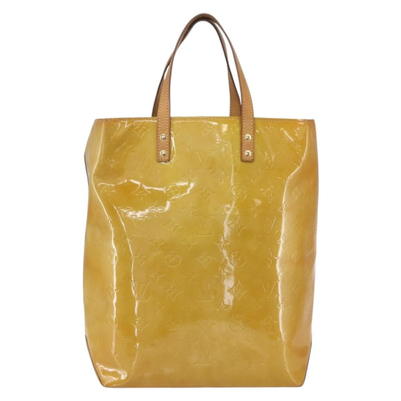 LOUIS VUITTON Monogram Vernis Reade MM Hand Bag Beige M91141 LV Auth 154837