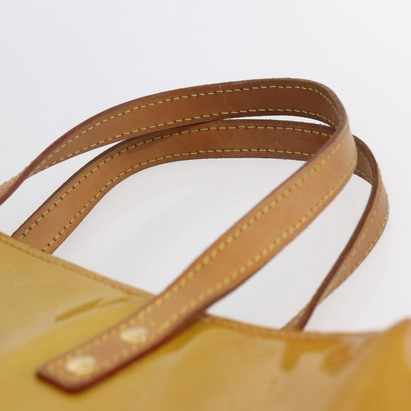LOUIS VUITTON Monogram Vernis Reade MM Hand Bag Beige M91141 LV Auth 154837