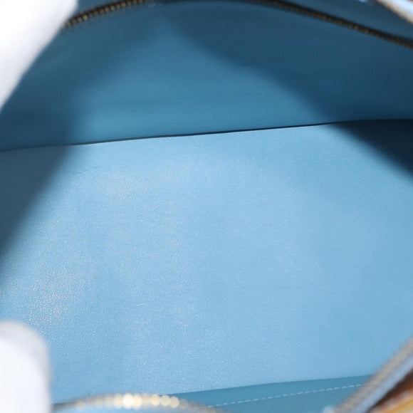 LOUIS VUITTON Monogram Vernis Houston Hand Bag Baby Blue M91005 LV Auth 154838