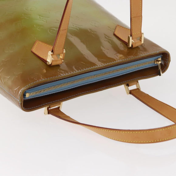 LOUIS VUITTON Monogram Vernis Houston Hand Bag Baby Blue M91005 LV Auth 154838