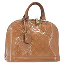 LOUIS VUITTON Monogram Vernis Alma PM Hand Bag Rose Velours M91583 Auth 154840-1