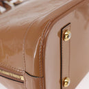 LOUIS VUITTON Monogram Vernis Alma PM Hand Bag Rose Velours M91583 Auth 154840-9