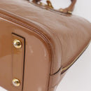 LOUIS VUITTON Monogram Vernis Alma PM Hand Bag Rose Velours M91583 Auth 154840-14
