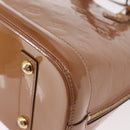 LOUIS VUITTON Monogram Vernis Alma PM Hand Bag Rose Velours M91583 Auth 154840-16