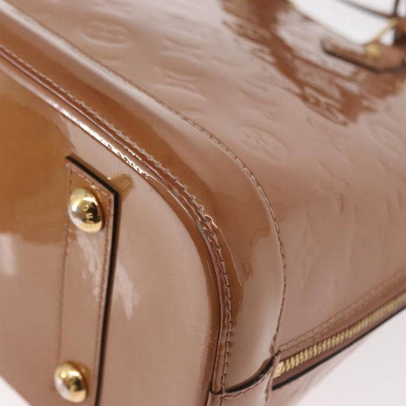 LOUIS VUITTON Monogram Vernis Alma PM Hand Bag Rose Velours M91583 Auth 154840