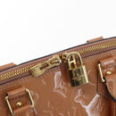 LOUIS VUITTON Monogram Vernis Alma PM Hand Bag Rose Velours M91583 Auth 154840-17