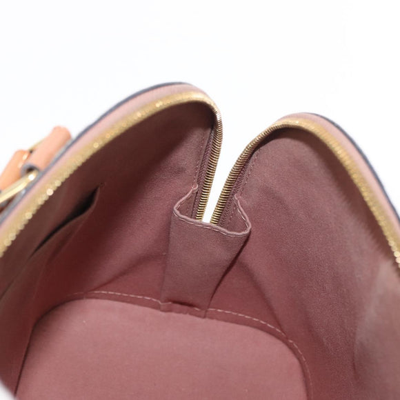 LOUIS VUITTON Monogram Vernis Alma PM Hand Bag Rose Velours M91583 Auth 154840