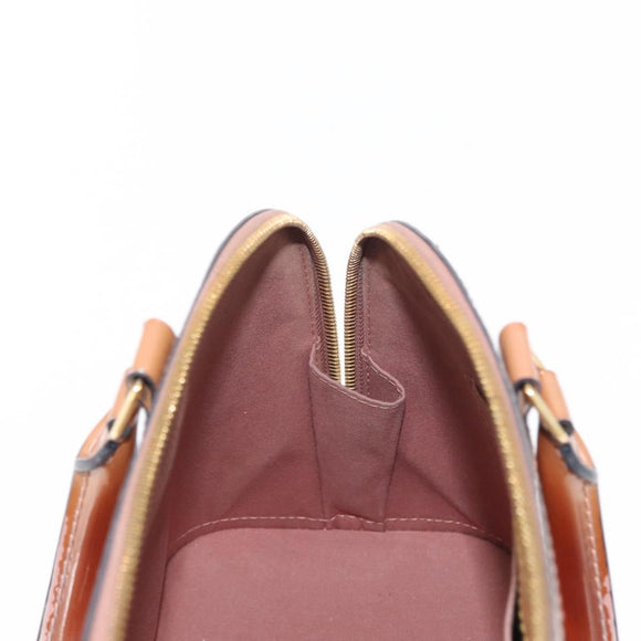 LOUIS VUITTON Monogram Vernis Alma PM Hand Bag Rose Velours M91583 Auth 154840