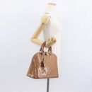 LOUIS VUITTON Monogram Vernis Alma PM Hand Bag Rose Velours M91583 Auth 154840-22