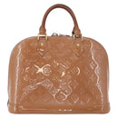 LOUIS VUITTON Monogram Vernis Alma PM Hand Bag Rose Velours M91583 Auth 154840-2