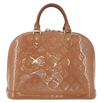 LOUIS VUITTON Monogram Vernis Alma PM Hand Bag Rose Velours M91583 Auth 154840 - 0