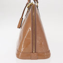 LOUIS VUITTON Monogram Vernis Alma PM Hand Bag Rose Velours M91583 Auth 154840-3