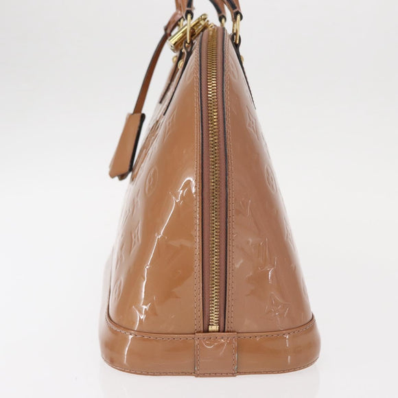 LOUIS VUITTON Monogram Vernis Alma PM Hand Bag Rose Velours M91583 Auth 154840