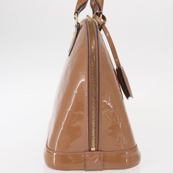 LOUIS VUITTON Monogram Vernis Alma PM Hand Bag Rose Velours M91583 Auth 154840