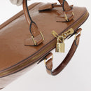 LOUIS VUITTON Monogram Vernis Alma PM Hand Bag Rose Velours M91583 Auth 154840-6