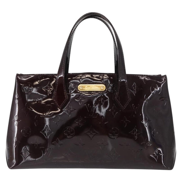 LOUIS VUITTON Monogram Vernis Wilshire PM Hand Bag Amarante M93641 Auth 154841