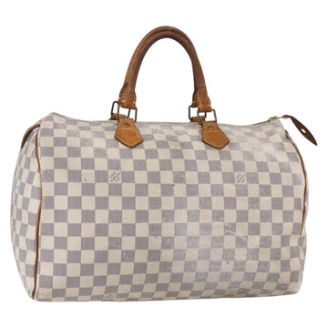 LOUIS VUITTON Damier Azur Speedy 35 Hand Bag N41535 LV Auth 154846