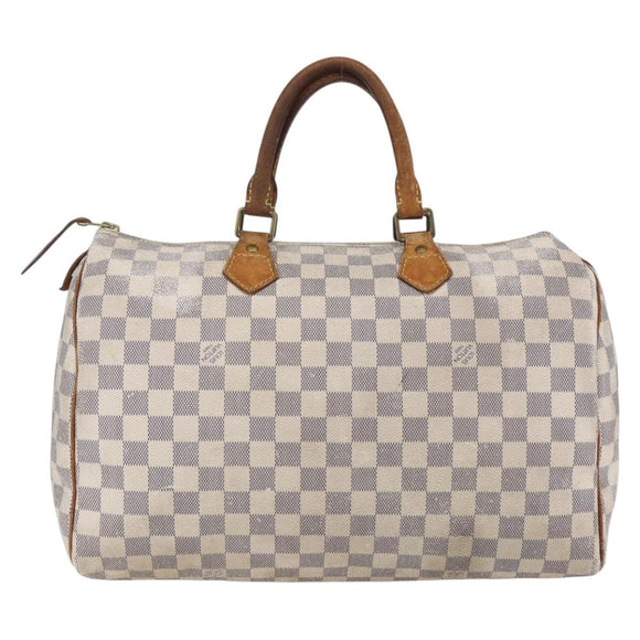 LOUIS VUITTON Damier Azur Speedy 35 Hand Bag N41535 LV Auth 154846