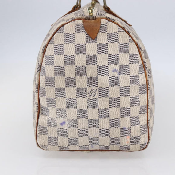 LOUIS VUITTON Damier Azur Speedy 35 Hand Bag N41535 LV Auth 154846