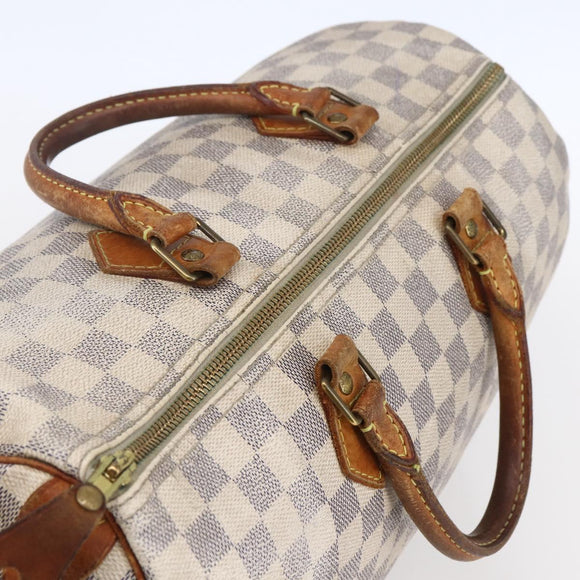 LOUIS VUITTON Damier Azur Speedy 35 Hand Bag N41535 LV Auth 154846