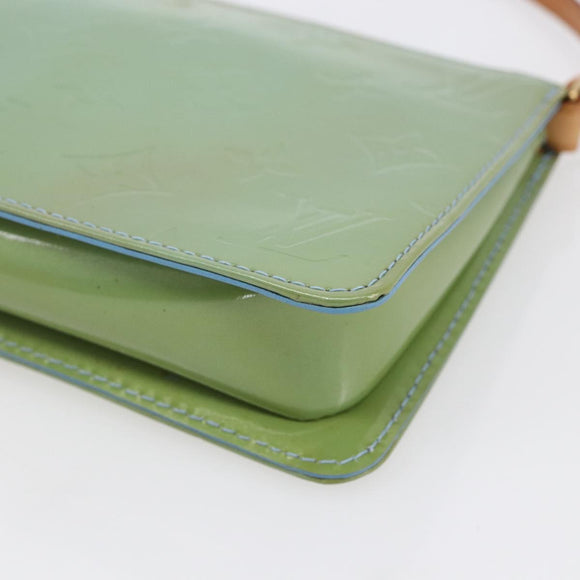 LOUIS VUITTON Monogram Vernis Lexington Pouch Baby Blue M91011 LV Auth 154849