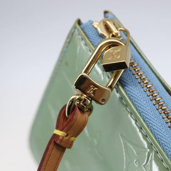 LOUIS VUITTON Monogram Vernis Lexington Pouch Baby Blue M91011 LV Auth 154849