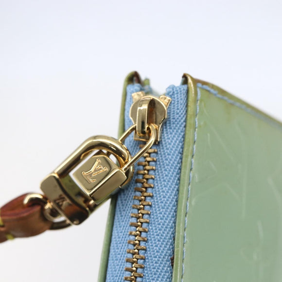 LOUIS VUITTON Monogram Vernis Lexington Pouch Baby Blue M91011 LV Auth 154849