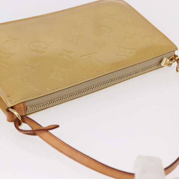 LOUIS VUITTON Monogram Vernis Lexington Accessory Pouch Beige M91010 Auth 154850