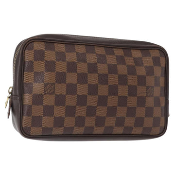 LOUIS VUITTON Damier Ebene Trousse Toilette 25 Clutch Bag N47624 LV Auth 154853