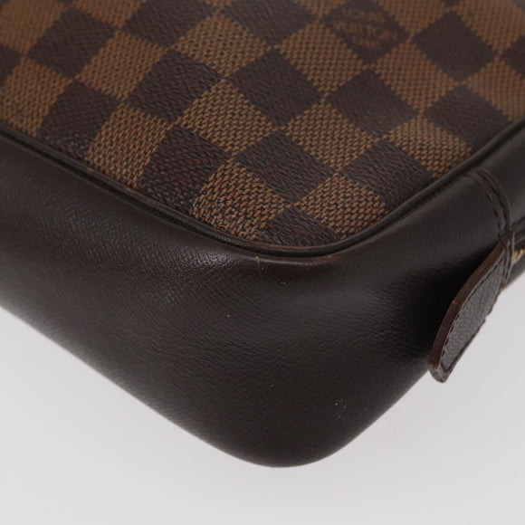 LOUIS VUITTON Damier Ebene Trousse Toilette 25 Clutch Bag N47624 LV Auth 154853